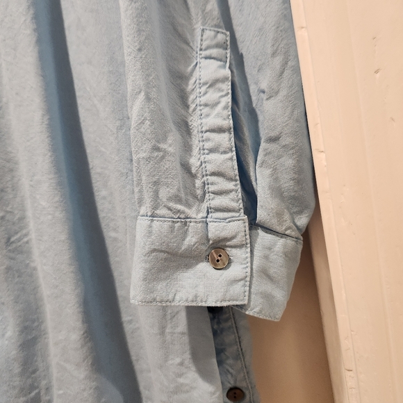 J Jill Womens Blue Long Sleeve Bohemian Tunic Collared Lyocell Extra Large - Picture 4 of 8